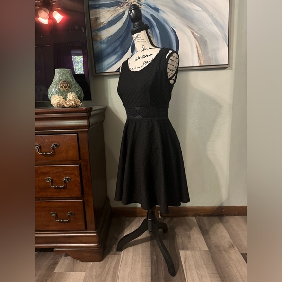 American Rag Textured Crochet-Knit-Trim Skater Dress - Picture 7 of 8